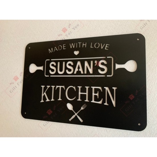 Personalized Kitchen Name Sign – “Made With Love” Design Personalized Kitchen Name Sign – “Made With Love” Design