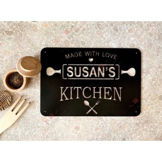 Personalized Kitchen Name Sign – “Made With Love” Design Personalized Kitchen Name Sign – “Made With Love” Design