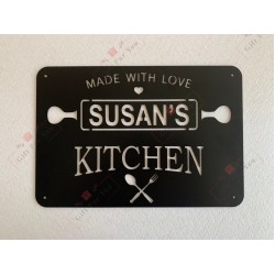 Personalized Kitchen Name Sign – “Made With Love” Design Personalized Kitchen Name Sign – “Made With Love” Design