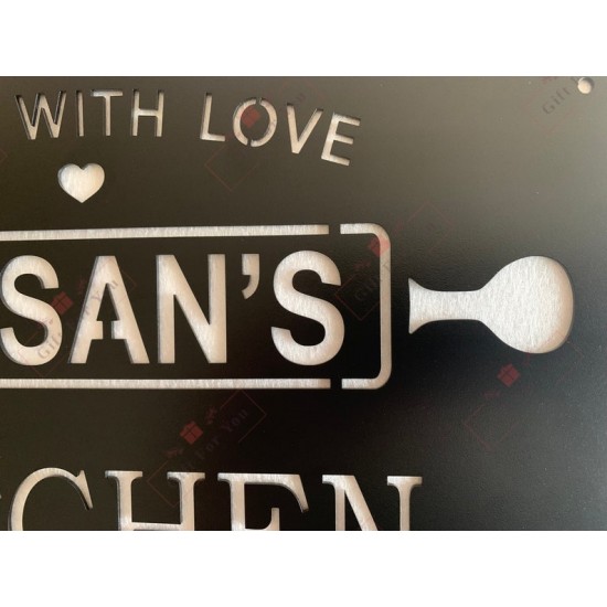 Personalized Kitchen Name Sign – “Made With Love” Design Personalized Kitchen Name Sign – “Made With Love” Design