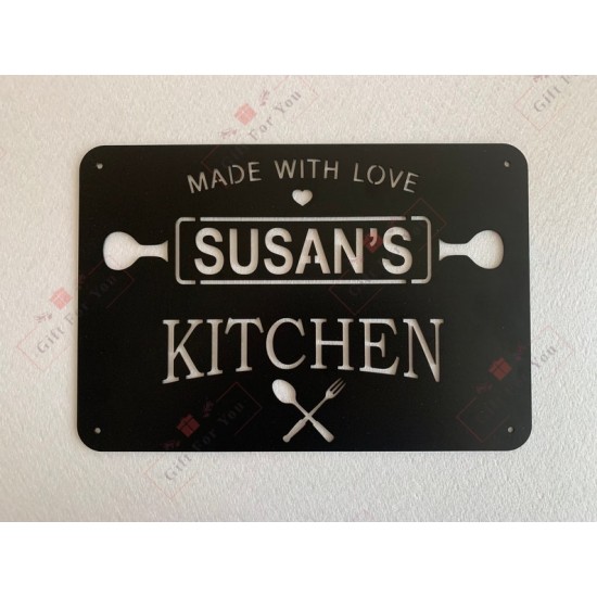 Personalized Kitchen Name Sign – “Made With Love” Design Personalized Kitchen Name Sign – “Made With Love” Design