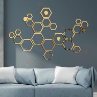 3D Hexagon Mirror Frames (24Pcs) 3D Hexagon Mirror Frames (24Pcs)