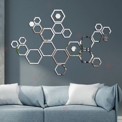 3D Hexagon Mirror Frames (24Pcs) 3D Hexagon Mirror Frames (24Pcs)