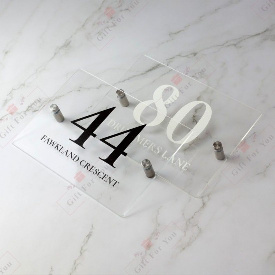 Elegant Acrylic House Number Sign