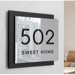 Modern House Number & Name Acrylic Sign Modern House Number & Name Acrylic Sign