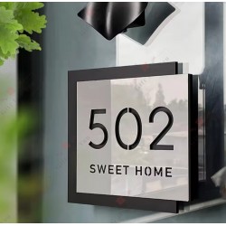 Modern House Number & Name Acrylic Sign Modern House Number & Name Acrylic Sign