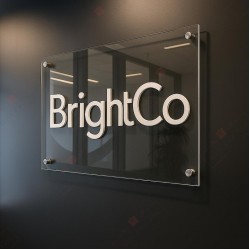 Premium Clear Acrylic Office Name Plate with 3D Letters