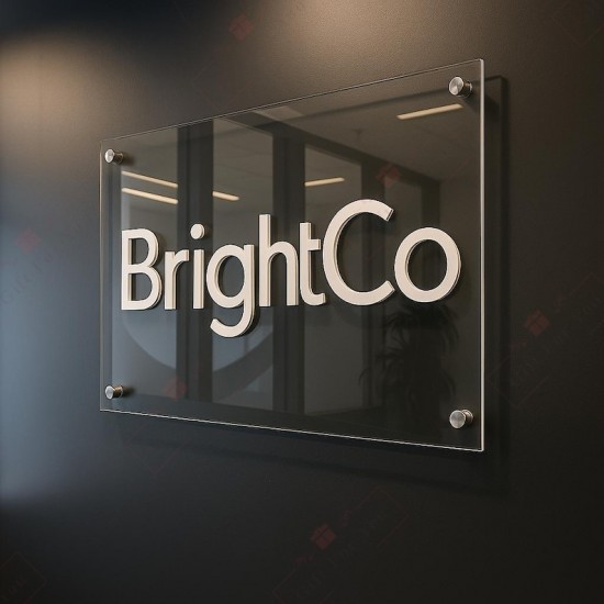Premium Clear Acrylic Office Name Plate with 3D Letters