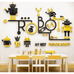 Robot 3D Wall Decor for Kids Room – My Best Friends Robot Wall Art