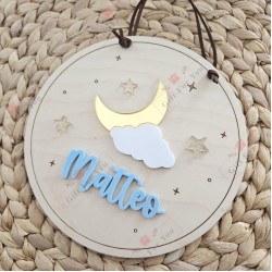Personalized Moon & Stars Baby Name Hanging Plaque Personalized Moon & Stars Baby Name Hanging Plaque