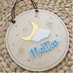 Personalized Moon & Stars Baby Name Hanging Plaque
