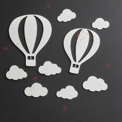 Dreamy Hot Air Balloon & Cloud Wall Décor