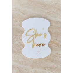 He's/She’s Here Acrylic Welcome Sign He's/She’s Here Acrylic Welcome Sign