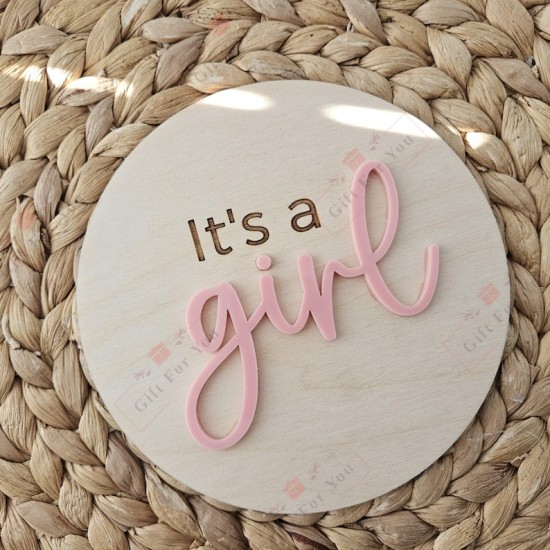 It's a Boy/It's a Girl Wooden Birth Announcement Plaque