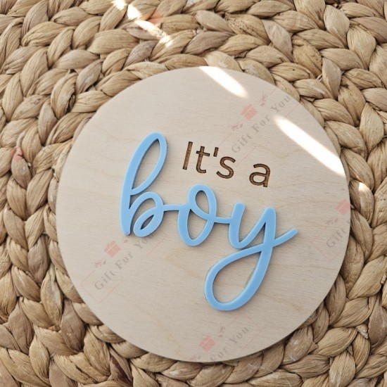 It's a Boy/It's a Girl Wooden Birth Announcement Plaque
