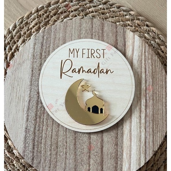 My First Ramadan & Eid Wooden Milestone Plaque