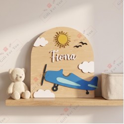 Personalized Airplane Nursery Name Sign