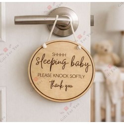 Sleeping Baby Door HangerSign 