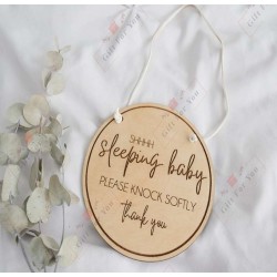 Sleeping Baby Door HangerSign 