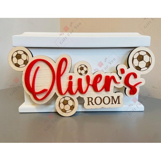 Customized Football Name Sign - Kids Room Decor