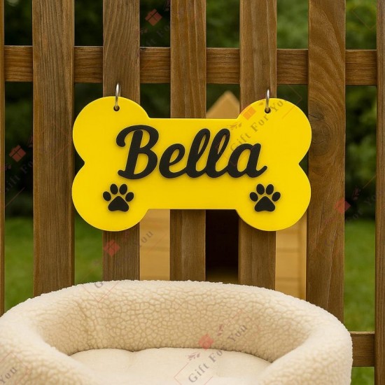 Personalized Dog Bone Name Sign – Acrylic Kennel Decor Personalized Dog Bone Name Sign – Acrylic Kennel Decor