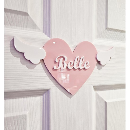 Heart With Wings Customized Name Sign Heart With Wings Customized Name Sign