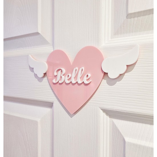 Heart With Wings Customized Name Sign Heart With Wings Customized Name Sign