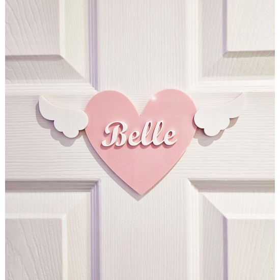 Heart With Wings Customized Name Sign Heart With Wings Customized Name Sign