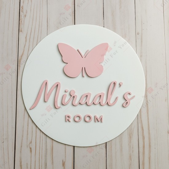 Personalized Butterfly Kids Room Name Sign