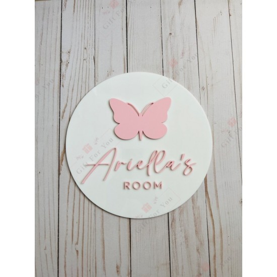 Personalized Butterfly Kids Room Name Sign