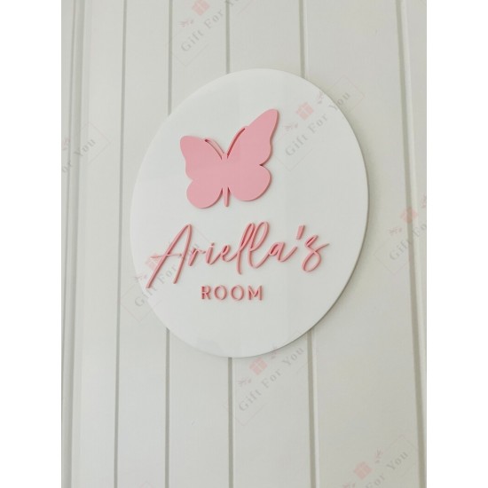 Personalized Butterfly Kids Room Name Sign