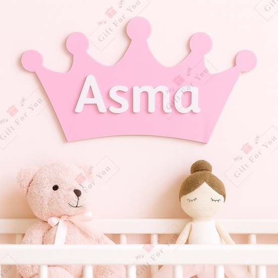 Personalized Crown Name Acrylic Sign Personalized Crown Name Acrylic Sign