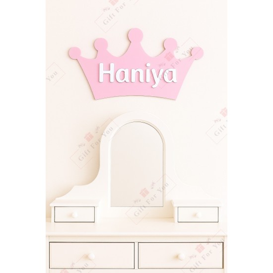 Personalized Crown Name Acrylic Sign Personalized Crown Name Acrylic Sign