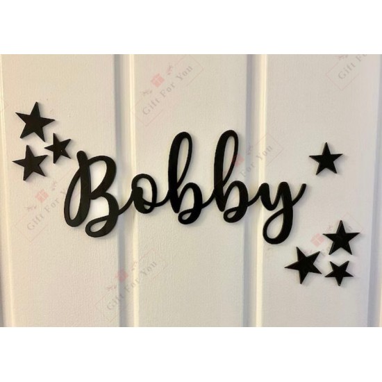 Personalized Name Sign – Hearts & Stars Design Personalized Name Sign – Hearts & Stars Design