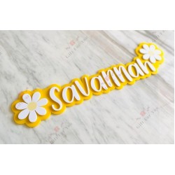 Personalized Name Sign with Daisy Flowers  Personalized Name Sign with Daisy Flowers