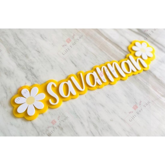 Personalized Name Sign with Daisy Flowers Personalized Name Sign with Daisy Flowers