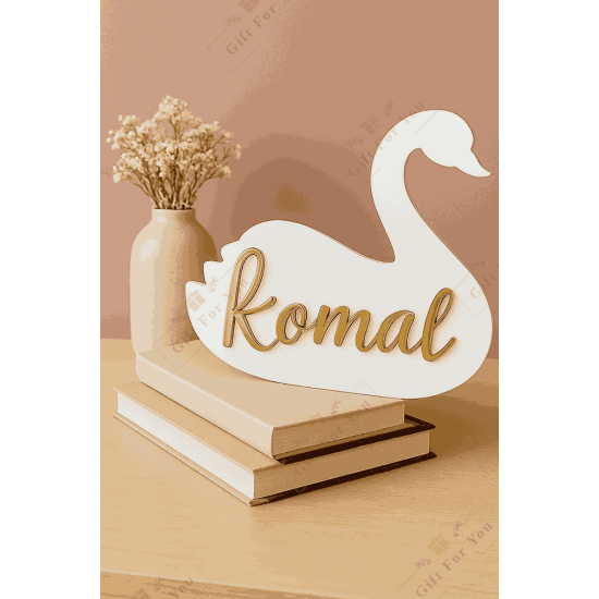 Personalized Swan Shape Name Sign Personalized Swan Shape Name Sign