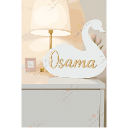 Personalized Swan Shape Name Sign Personalized Swan Shape Name Sign