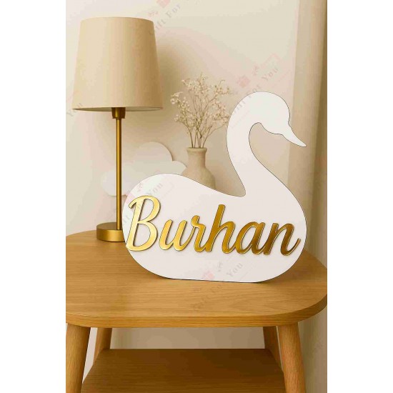 Personalized Swan Shape Name Sign Personalized Swan Shape Name Sign