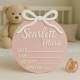 Bow Personalized Baby Birth Announcement Sign Bow Personalized Baby Birth Announcement Sign