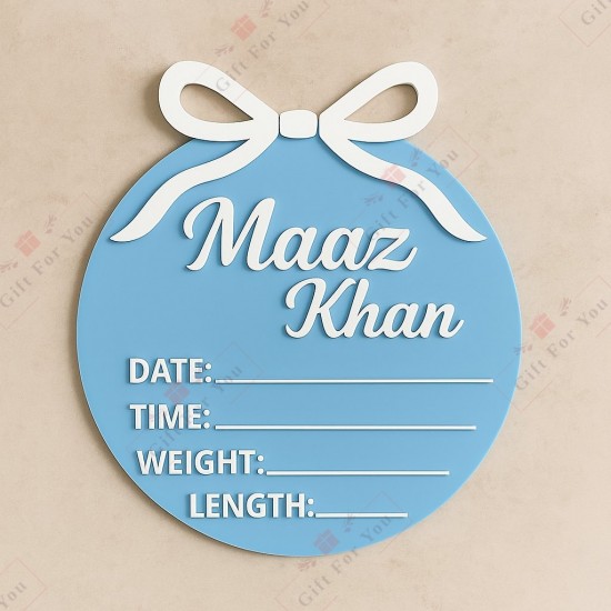 Bow Personalized Baby Birth Announcement Sign Bow Personalized Baby Birth Announcement Sign