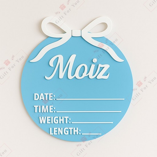 Bow Personalized Baby Birth Announcement Sign Bow Personalized Baby Birth Announcement Sign
