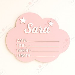 Cloud Personalized Baby Birth Announcement Sign Cloud Personalized Baby Birth Announcement Sign