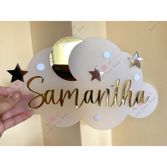 Moon & Stars Personalized Cloud Name Moon & Stars Personalized Cloud Name