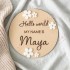 Floral Hello World Newborn Sign