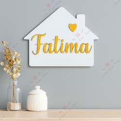 Golden Mirror Acrylic House Name Sign – Custom Home Wall Décor Golden Mirror Acrylic House Name Sign – Custom Home Wall Décor