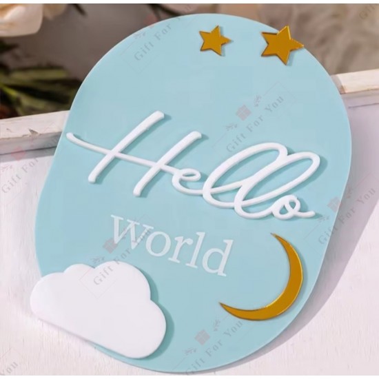 Hello World Acrylic Baby Name Sign Hello World Acrylic Baby Name Sign