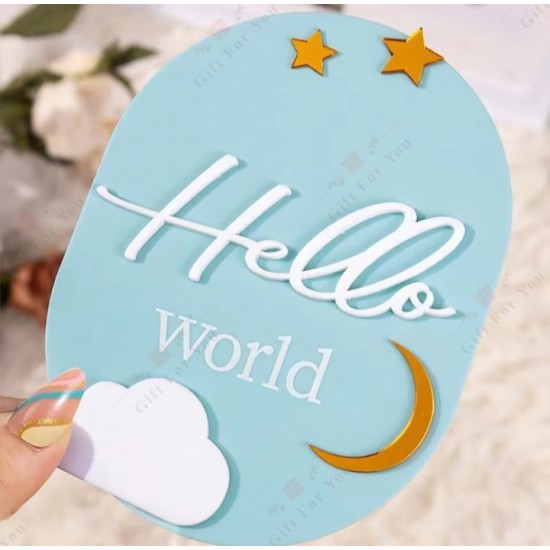 Hello World Acrylic Baby Name Sign Hello World Acrylic Baby Name Sign