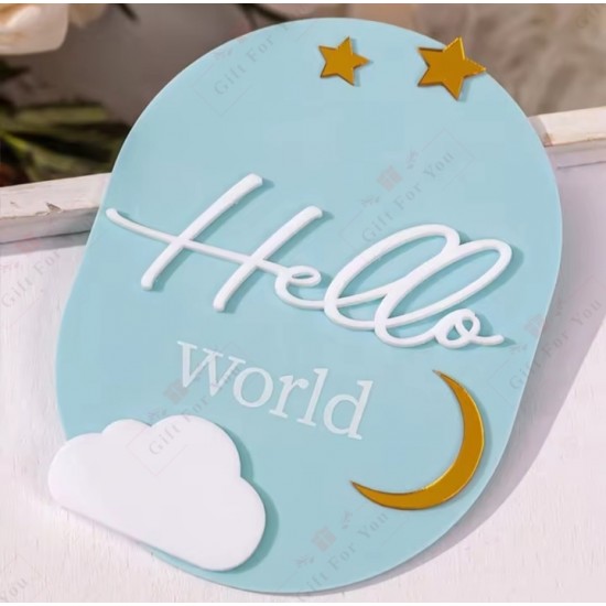 Hello World Acrylic Baby Name Sign Hello World Acrylic Baby Name Sign