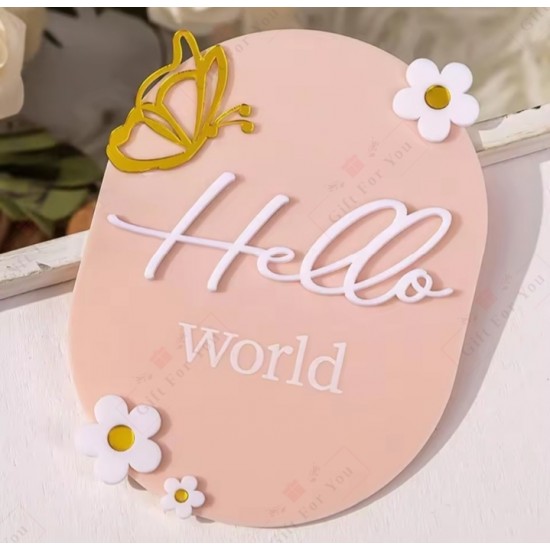 Hello World Acrylic Baby Name Sign Hello World Acrylic Baby Name Sign